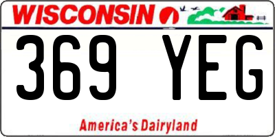 WI license plate 369YEG