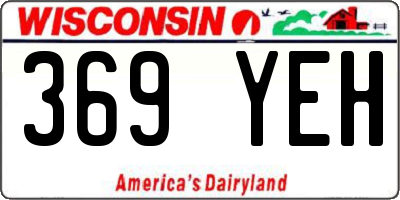 WI license plate 369YEH