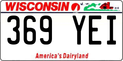 WI license plate 369YEI