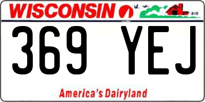 WI license plate 369YEJ