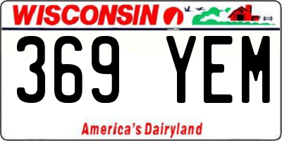 WI license plate 369YEM
