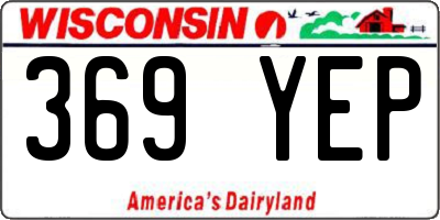 WI license plate 369YEP