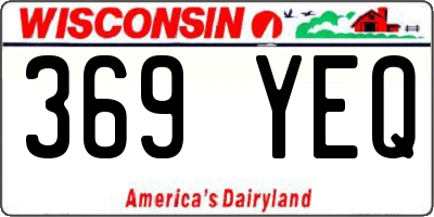 WI license plate 369YEQ