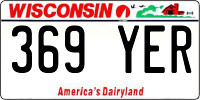 WI license plate 369YER