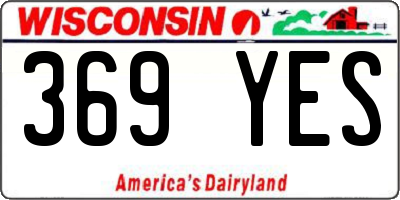 WI license plate 369YES