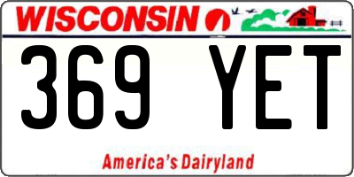 WI license plate 369YET