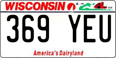WI license plate 369YEU