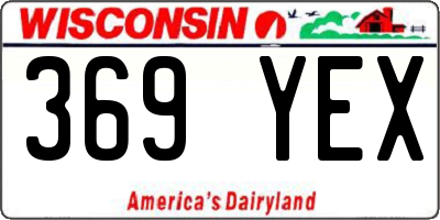 WI license plate 369YEX