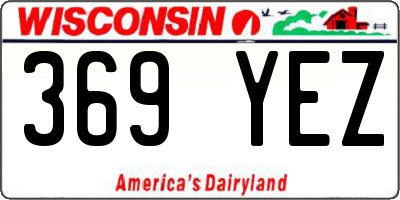 WI license plate 369YEZ