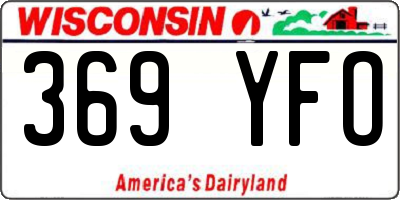 WI license plate 369YFO