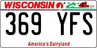 WI license plate 369YFS