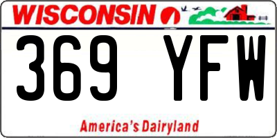 WI license plate 369YFW