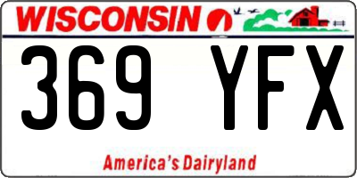 WI license plate 369YFX
