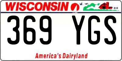 WI license plate 369YGS