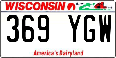 WI license plate 369YGW