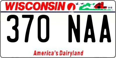 WI license plate 370NAA