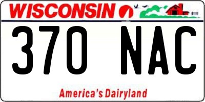 WI license plate 370NAC