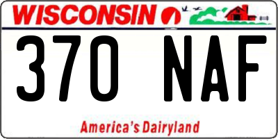 WI license plate 370NAF