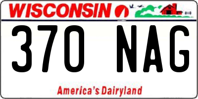 WI license plate 370NAG