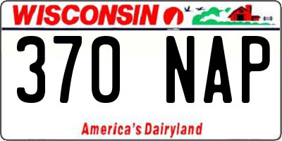 WI license plate 370NAP