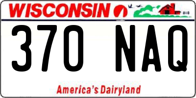 WI license plate 370NAQ