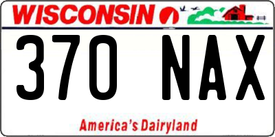 WI license plate 370NAX