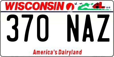 WI license plate 370NAZ