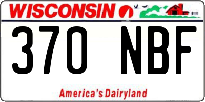 WI license plate 370NBF