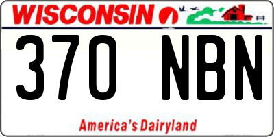WI license plate 370NBN