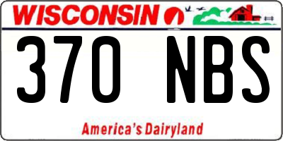 WI license plate 370NBS