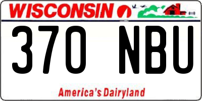 WI license plate 370NBU
