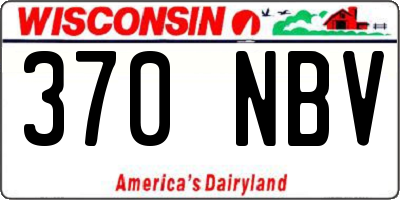 WI license plate 370NBV