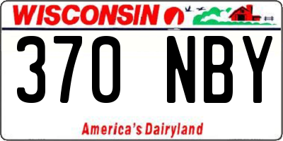 WI license plate 370NBY
