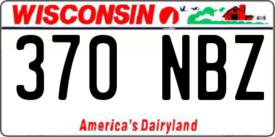 WI license plate 370NBZ