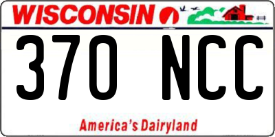 WI license plate 370NCC