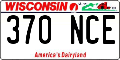 WI license plate 370NCE