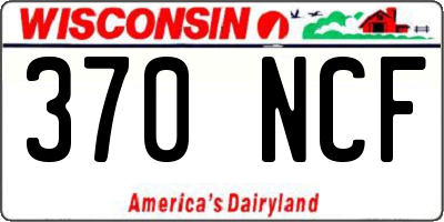 WI license plate 370NCF
