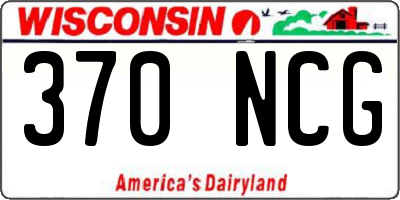 WI license plate 370NCG