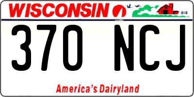 WI license plate 370NCJ