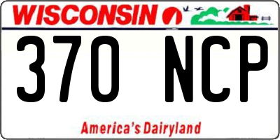 WI license plate 370NCP