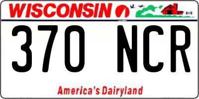 WI license plate 370NCR