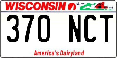 WI license plate 370NCT