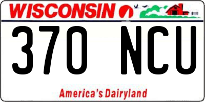 WI license plate 370NCU
