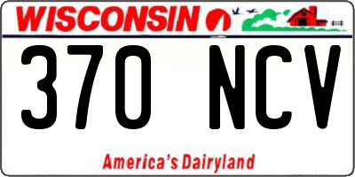WI license plate 370NCV
