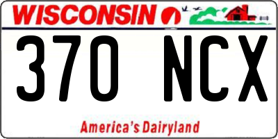 WI license plate 370NCX