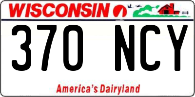 WI license plate 370NCY
