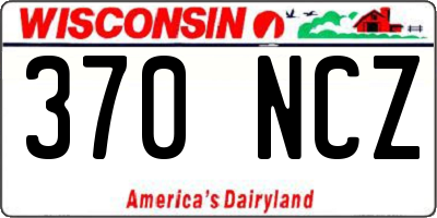WI license plate 370NCZ