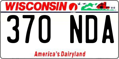 WI license plate 370NDA
