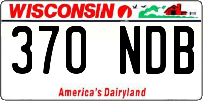 WI license plate 370NDB