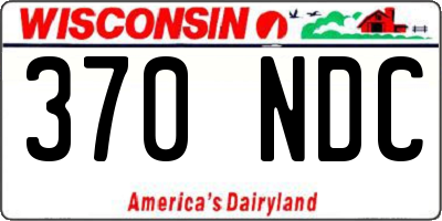 WI license plate 370NDC